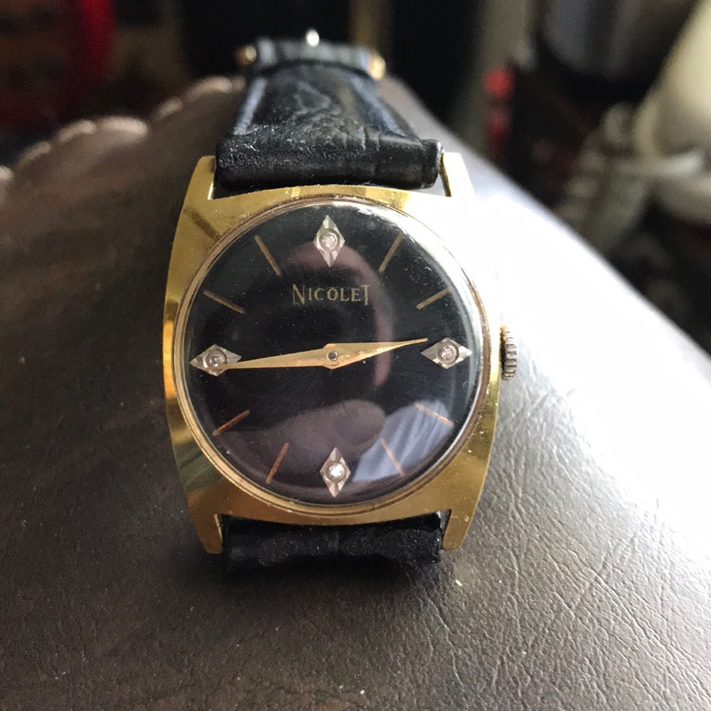 Beautiful Vintage 1950’Blk Diamond Dial Nicolet